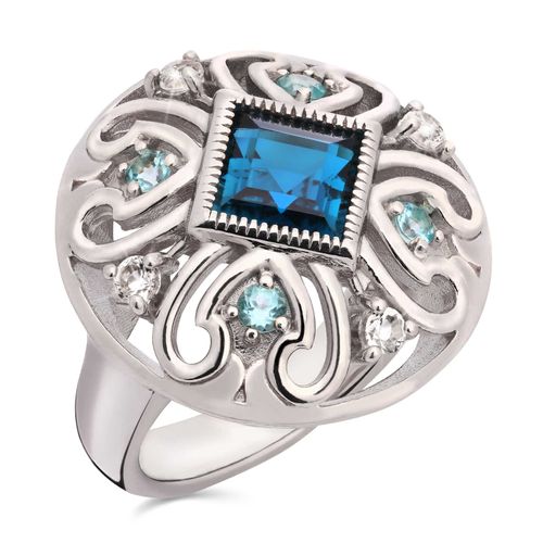 Anel em Prata 925 com Topázio London Blue 156052 Anel em Prata 925 com Topázio London Blue 156052