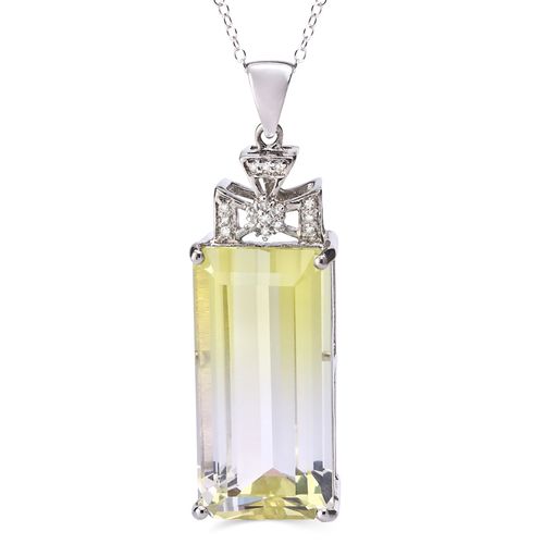 Pingente em Prata 925 com Citrino Bi Colour, Topázio Branco e Diamante 159608