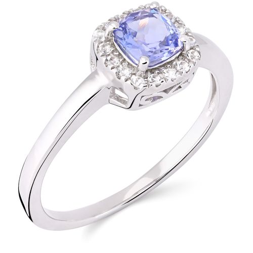 Anel em Prata 925 com Tanzanitas e Topázios Brancos 199383