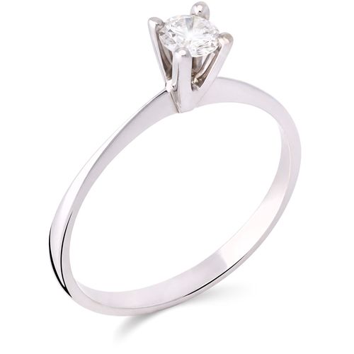 Anel em Ouro Branco 18k Solitário com Diamante 121993