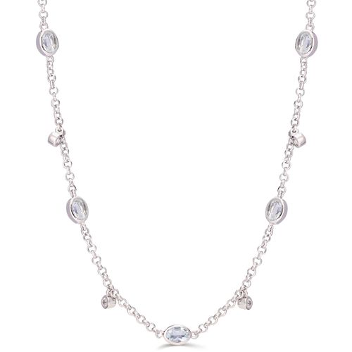 Colar em Prata 925 Com Águas Marinhas e Zircônias 196836