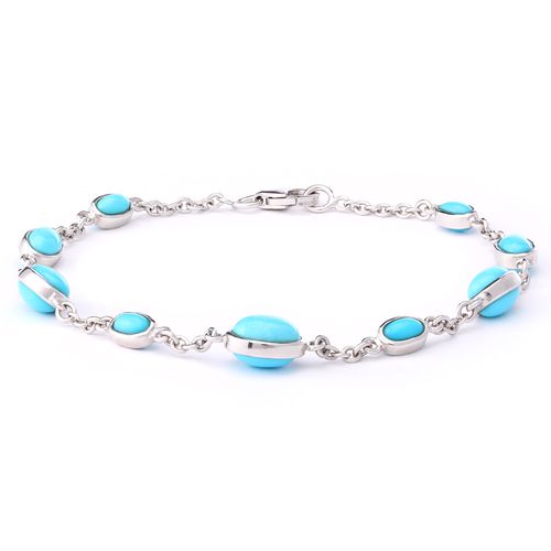 Pulseira Linha Prata 925 com Turquesas Sleeping Beauty 100128