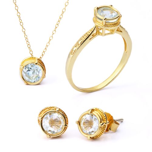 Conjunto em Prata 925 com Topázio Azul 199147