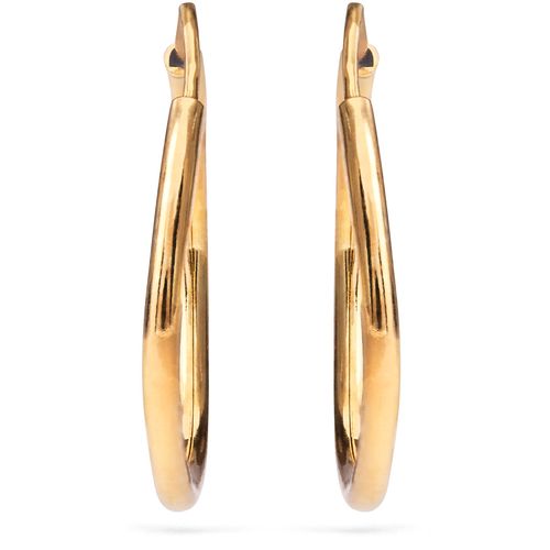 Par de Brinco argolinha de Ouro Amarelo Infantil Oval 199444