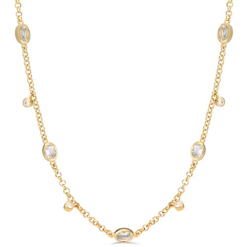 Colar em Prata 925 Com Águas Marinhas e Zircônias 196835