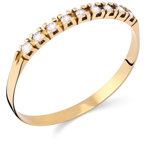 Meia Aliança em Ouro Amarelo com Diamantes 198914