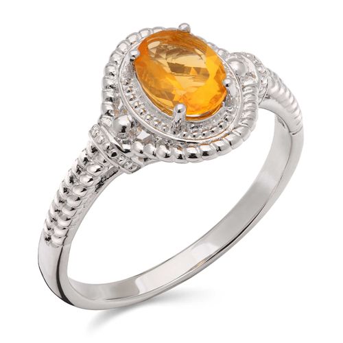 Anel em Prata 925 com Opala de Fogo 174452 Anel em Prata 925 com Opala de Fogo 174452