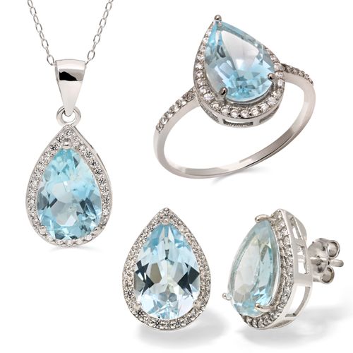 Conjunto em Prata 925 com Topázio Azul 183759