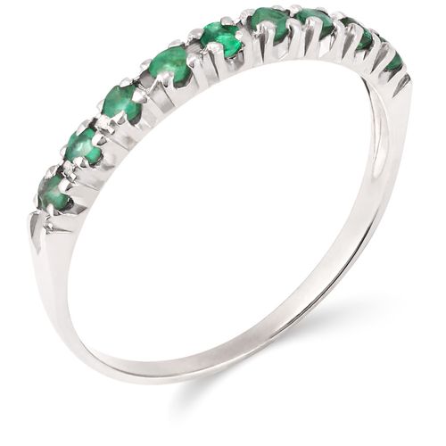 Meia Aliança em Ouro Branco 18k com Esmeraldas 197937