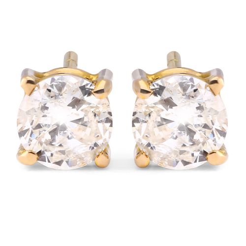 Par de Brinco em Ouro Amarelo Solitário 191146