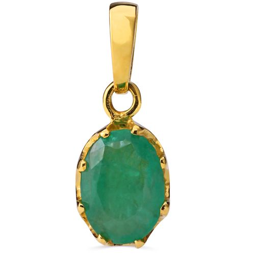 Pingente em Ouro Amarelo 18k Cestinha com Esmeralda 145779