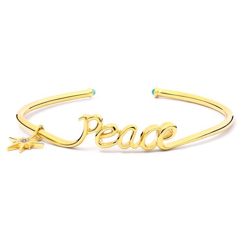 Bracelete em Prata 925 Peace Eva LaRue com Calcedônia e Diamante 173590