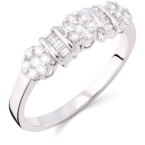 Anel em Ouro Branco com Diamantes 126081