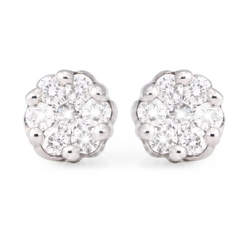 Par de Brinco em Ouro Branco Com Diamantes 102612
