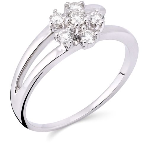 Anel em Ouro Branco 18k com Diamantes 125631