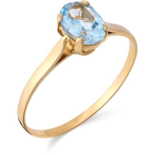 Anel em Ouro Amarelo de Topázio Azul Oval 186699