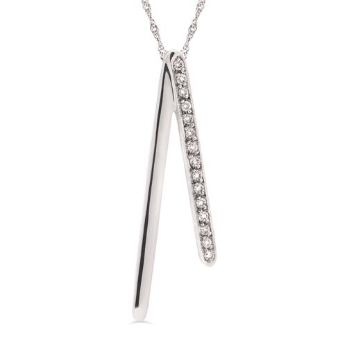 Pingente em Ouro Branco 18k Com 15 Diamantes 180398