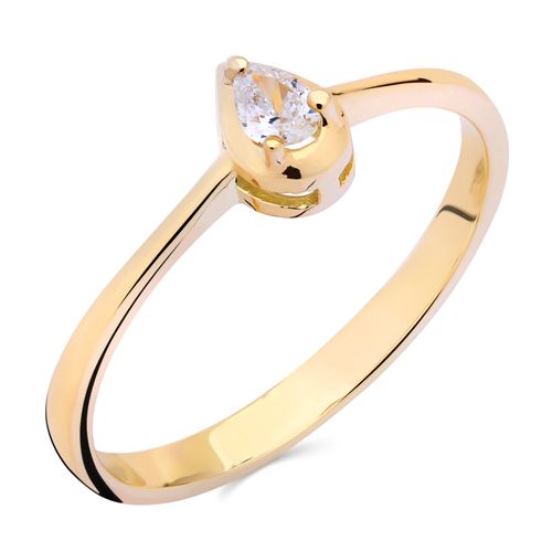 Anel em Ouro Amarelo 18 k com Diamante Vs 186592