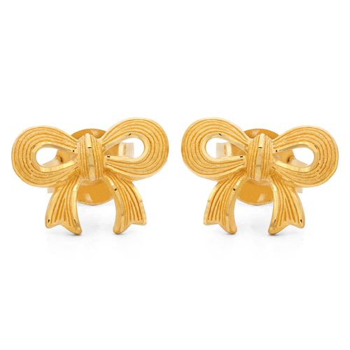 143171-Par de Brinco Linha Prima Gold em Ouro Amarelo 23,84 k Lacinho 143171