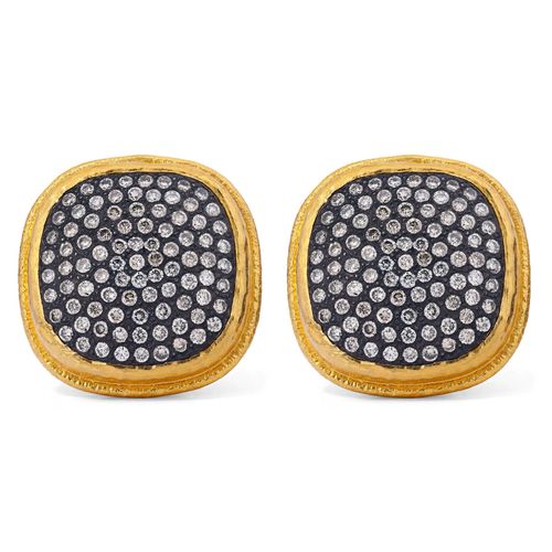 120562-Par de Brinco Ouro Amarelo 23,64k Ara Collection com Diamantes 120562