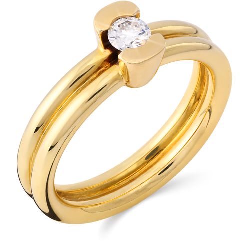 145968 - Anel em Ouro Amarelo 18 k Solitário de Diamante Aprox. 20 pts 145968