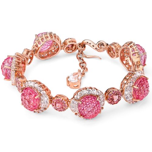 192057-Pulseira Linha Premium em Prata 925 com Topazios e Safiras 192057