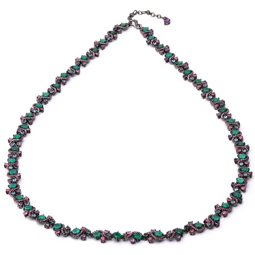 177107-Colar Linha Premium em Prata 925 com Mix de Pedras Naturais 177107