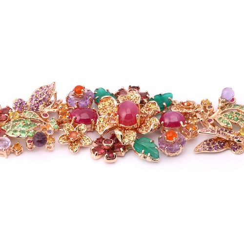 198022-Pulseira Linha Pemium em Prata 925 com Mix de Pedras 198022