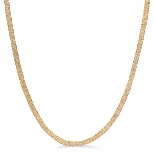 131810-Colar Com Zircônias  Prata com Banho Ouro Amarelo 131810