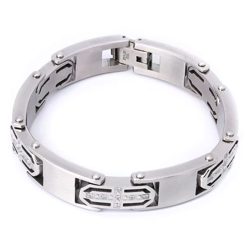 111495-Pulseira Trabalhada de Aço Inoxidável 111495