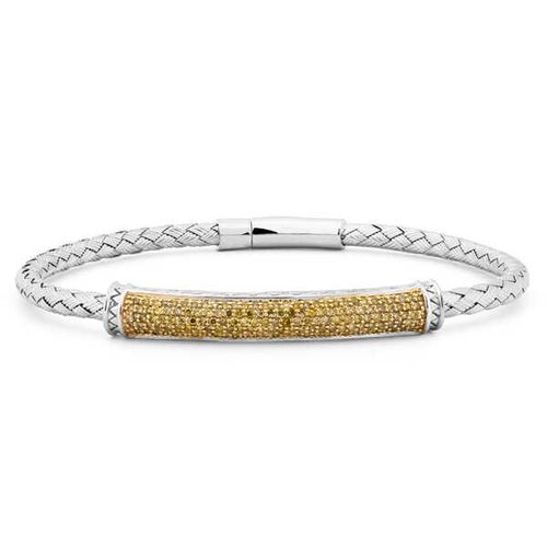 138304-Bracelete em Prata 925 com Diamantes Amarelos 138304