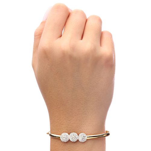 154058-Bracelete Ouro Amarelo 18 k com Cristais Swarovisk 154058
