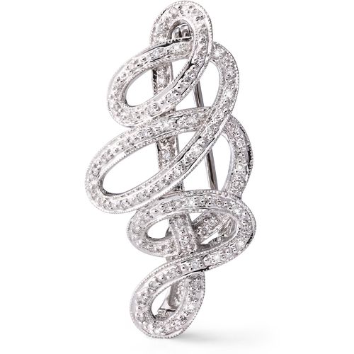 109602-Broche e Pingente em Ouro Branco com Diamantes 109602