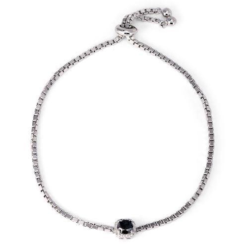 154112-Pulseira em Prata 925 com Diamante Negro e Brancos 154112