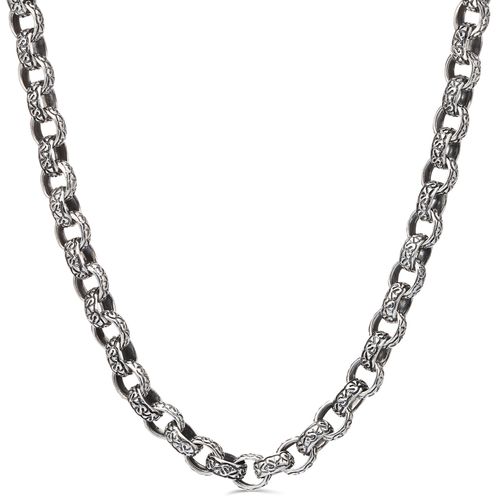 128358-Corrente em Prata 925 Masculina Elos 128358