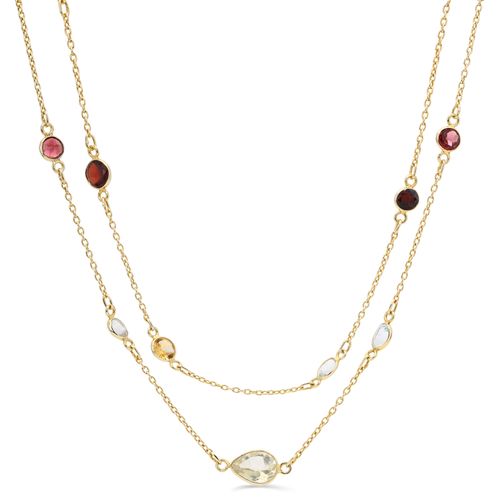 183595-Colar em Prata 925 com Mix de Pedras Brasileiras 183595