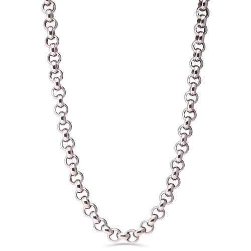 199020-Corrente em Ouro Branco 18k Malha Elos Portugueses - 45 cm 199020