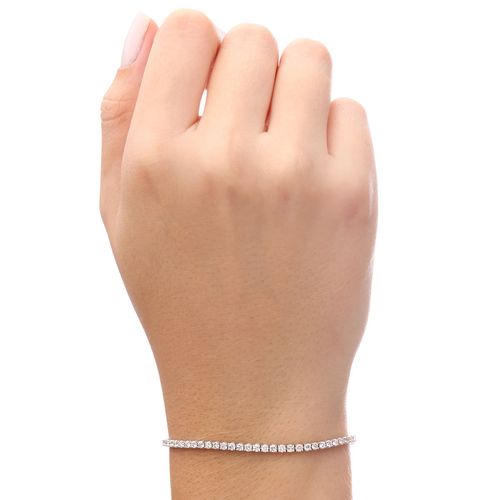 189244-Pulseira em Ouro Branco 18k Riviera com 69 Diamantes - 17,5 cm 189244