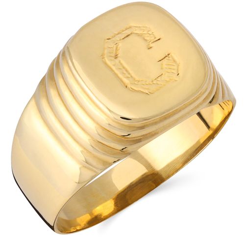 176538-Anel em  Ouro Amarelo Letra C 176538