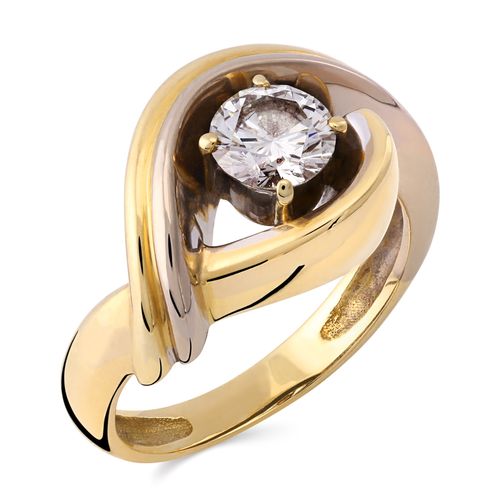 180463 - Anel em Ouro Amarelo 18k Solitário com Diamante 40 pts 180463