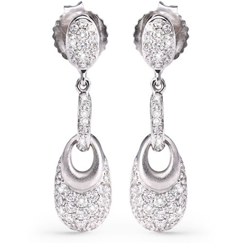 100219-Par de Brinco em Ouro com Diamantes 100219