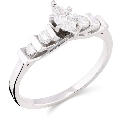 124800-Anel em Ouro Branco de Diamante 124800