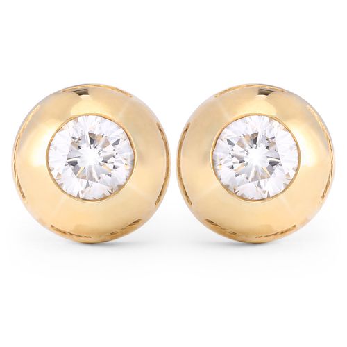 189715-Par de Brinco em Ouro Amarelo de Diamante 189715