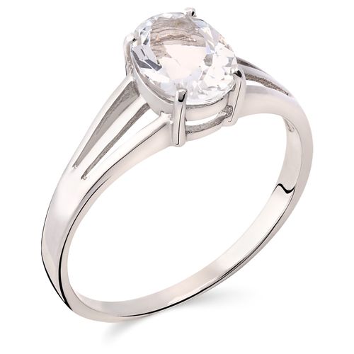 164318-Anel em Prata 925 com Goshenite 164318
