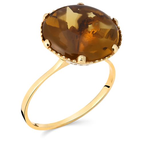 123762-Anel em Ouro Amarelo 18 k com Ctrino Wiski Estrela 123762