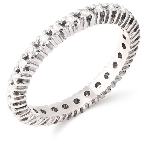 197935-Alianca em Ouro Branco 18k com Diamantes 197935