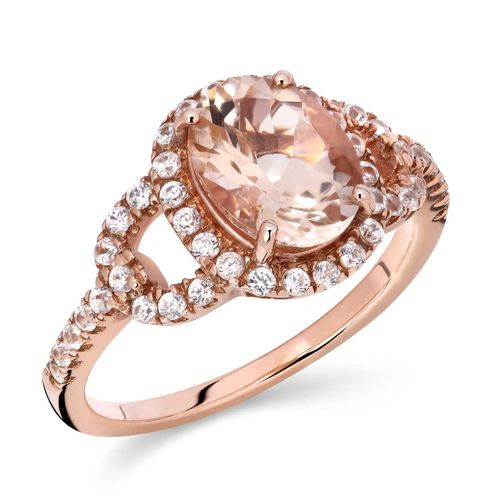 143190-Anel em Prata 925 Oval com Morganita 143190