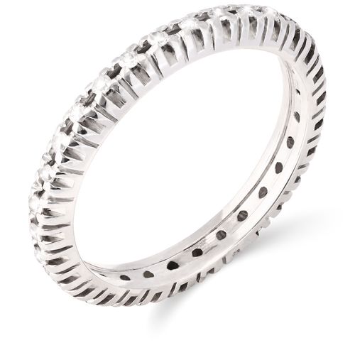197936-Aliança Em Ouro Branco 18k com Diamantes 197936