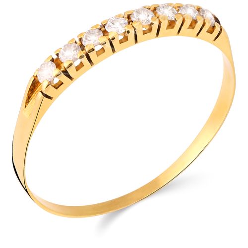 197945-Meia Aliança em Ouro Amarelo 18k e Diamantes 197945