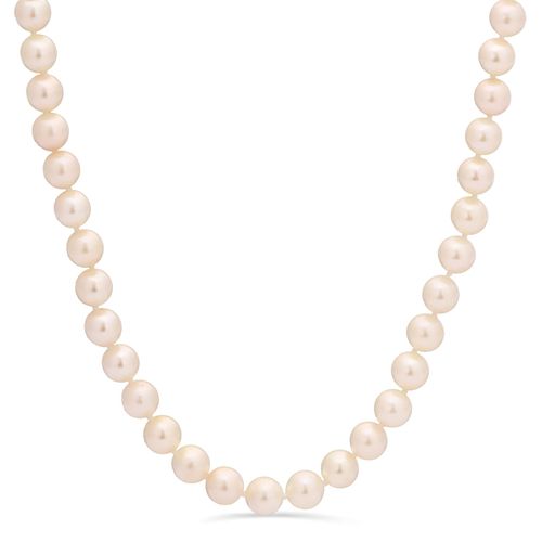 128414-Colar em Ouro Amarelo de Pérolas Akoya Brancas 128414